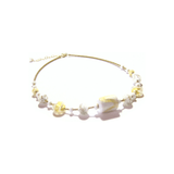 Murano Glass White Yellow Gold Necklace - JKC Murano