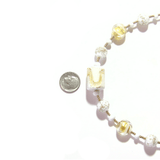 Murano Glass White Yellow Gold Necklace - JKC Murano