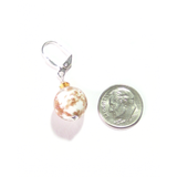 Murano Glass White Copper Ball Silver Earrings, Venetian Jewelry - JKC Murano