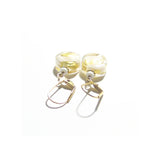 Murano Glass White Swirl Yellow Gold Earrings by JKC Murano - JKC Murano