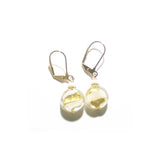 Murano Glass White Swirl Yellow Gold Earrings by JKC Murano - JKC Murano