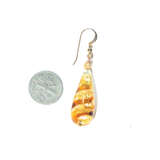 Murano Glass Topaz Swirl Teardrop Long Gold Earrings - JKC Murano