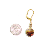 Murano Glass Purple Gold Earrings