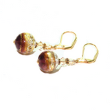 Murano Glass Purple Gold Earrings