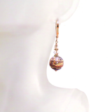 Murano Glass Purple Gold Earrings