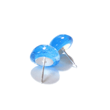 Murano Glass Aqua Blue Silver Dichroic Button Earrings, Stud Earrings - JKC Murano
