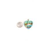 Murano Glass Turquoise Aqua Rose Heart Pendant