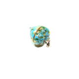 Murano Glass Turquoise Aqua Rose Heart Pendant