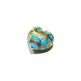 Murano Glass Turquoise Aqua Rose Heart Pendant