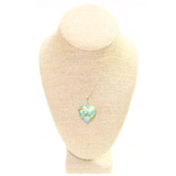 Murano Glass Turquoise Aqua Rose Heart Pendant
