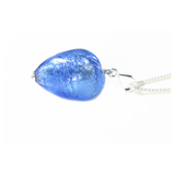 Murano Glass Blue Puffy Heart Pendant by JKC Murano - JKC Murano