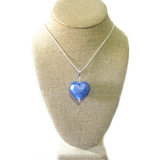 Murano Glass Blue Puffy Heart Pendant by JKC Murano - JKC Murano