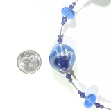 Murano Glass Blue Plum Sterling Silver Necklace by JKC Murano - JKC Murano