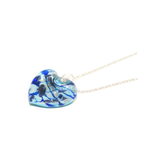 Murano Glass Heart Blue Swirl Pendant Necklace by JKC Murano