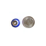 Murano Glass Blue White Circle Button Post Earrings, Stud Earrings