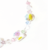 Murano Glass Millefiori Clear Cube Silver Necklace - JKC Murano