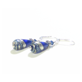 Murano Glass Cobalt Blue Teardrop Sterling Silver Earrings - JKC Murano