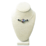 Murano Glass Colorful Pebble Choker Silver Necklace - JKC Murano