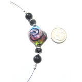 Murano Glass Colorful Pebble Choker Silver Necklace - JKC Murano