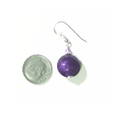 Murano Glass Dark Plum Disc Sterling Silver Earrings - JKC Murano