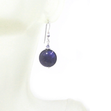 Murano Glass Dark Plum Disc Sterling Silver Earrings - JKC Murano