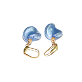 Murano Glass Blue Chunky Twist Gold Earrings