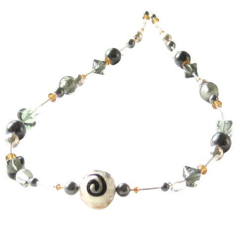 Murano Glass Beads, Green and Gold Italian Jewelry, Murano Glass Italy