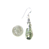 Murano Glass Gray Dot Teardrop Sterling Silver Earrings