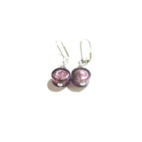 Murano Glass Purple Coin Silver Earrings by JKC Murano - JKC Murano