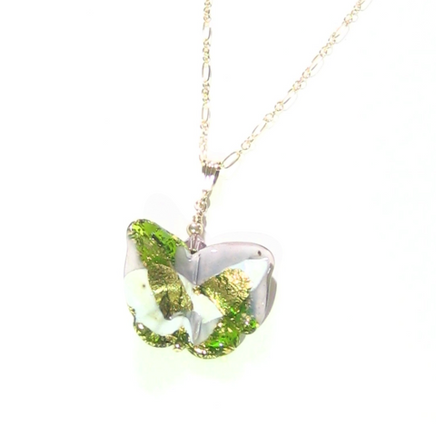 Soft green & Green Beach Glass Butterfly Necklace - Relish, Inc. Store