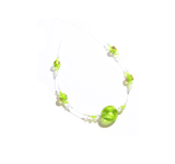 Murano Glass Lime Green Twist Illusion Sterling Silver Necklace, Venetian Jewelry - JKC Murano
