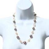 Murano Glass Klimt Ball Long Gold Necklace