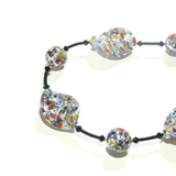 Murano Glass Klimt Twist Chunky Silver Necklace, Venetian Jewelry - JKC Murano