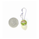 Murano Glass Lime Green Ball Gold Copper Silver Earrings - JKC Murano