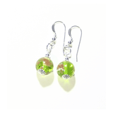 Murano Glass Lime Green Ball Gold Copper Silver Earrings - JKC Murano
