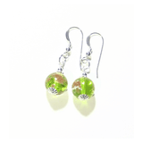 Murano Glass Lime Green Ball Gold Copper Silver Earrings - JKC Murano