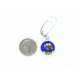 Murano Glass Colorful Tree of Life Blue Disc Sterling Silver Earrings - JKC Murano