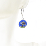 Murano Glass Colorful Tree of Life Blue Disc Sterling Silver Earrings - JKC Murano