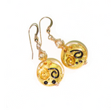 Murano Glass Miro Coin Gold Earrings