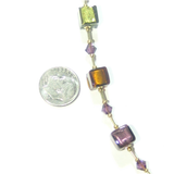 Murano Glass Fall Colors Cube Gold Filled Bracelet - JKC Murano