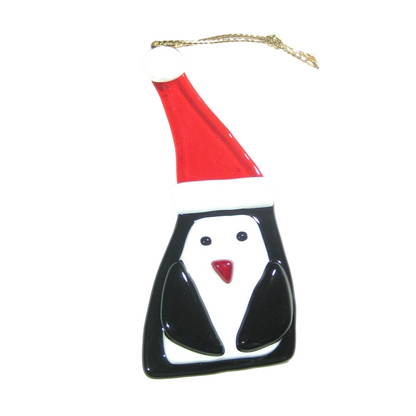 Murano Glass Santa Penguin Tree Ornament - JKC Murano