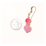 Murano Glass Pink Double Ball Gold Earrings - JKC Murano