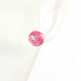 Murano Glass Pink Silver Dichroic Button Earrings, Stud Earrings - JKC Murano