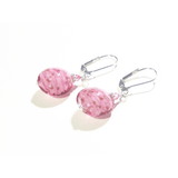 Venetian Glass Pink Cloud Disc Silver Earrings by JKC Murano - JKC Murano