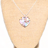 Murano Glass Heart Purple Swirl Pendant Necklace by JKC Murano
