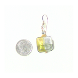 Murano Glass Pillow Square Silver Gold Earrings - JKC Murano