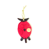 Murano Glass Red Owl Tree Ornament