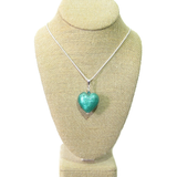 Murano Glass Sea Green Heart Pendant By JKC Murano - JKC Murano