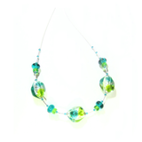 Murano Glass Sea Green Lime Nugget Sterling Silver Necklace, Italian Glass Jewelry - JKC Murano