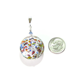 Murano Glass Colorful Silver Disc Pendant - JKC Murano